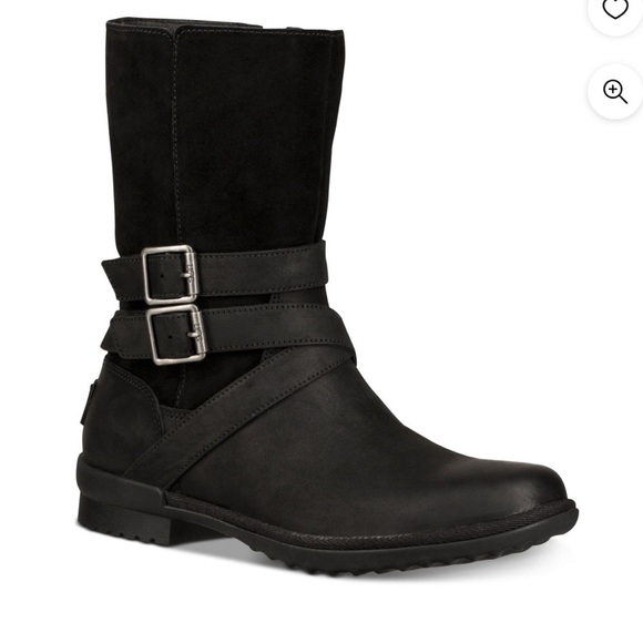 UGG Womens Black Insulated Cushioned Strappy Waterproof Buckle boots size 6 - Picture 1 of 12